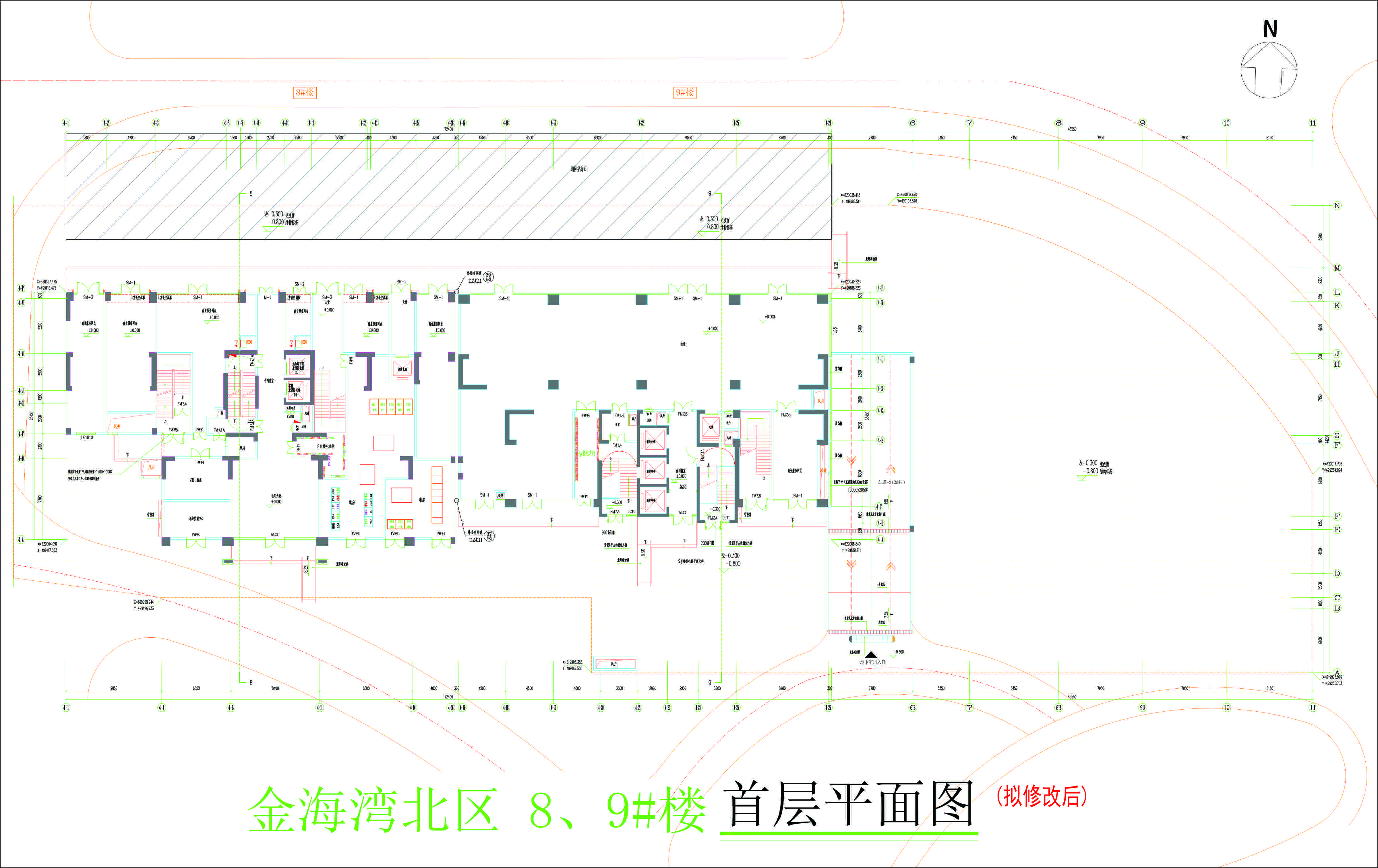 金海灣北區(qū)8、9#樓首層平面圖（擬修改后）.jpg