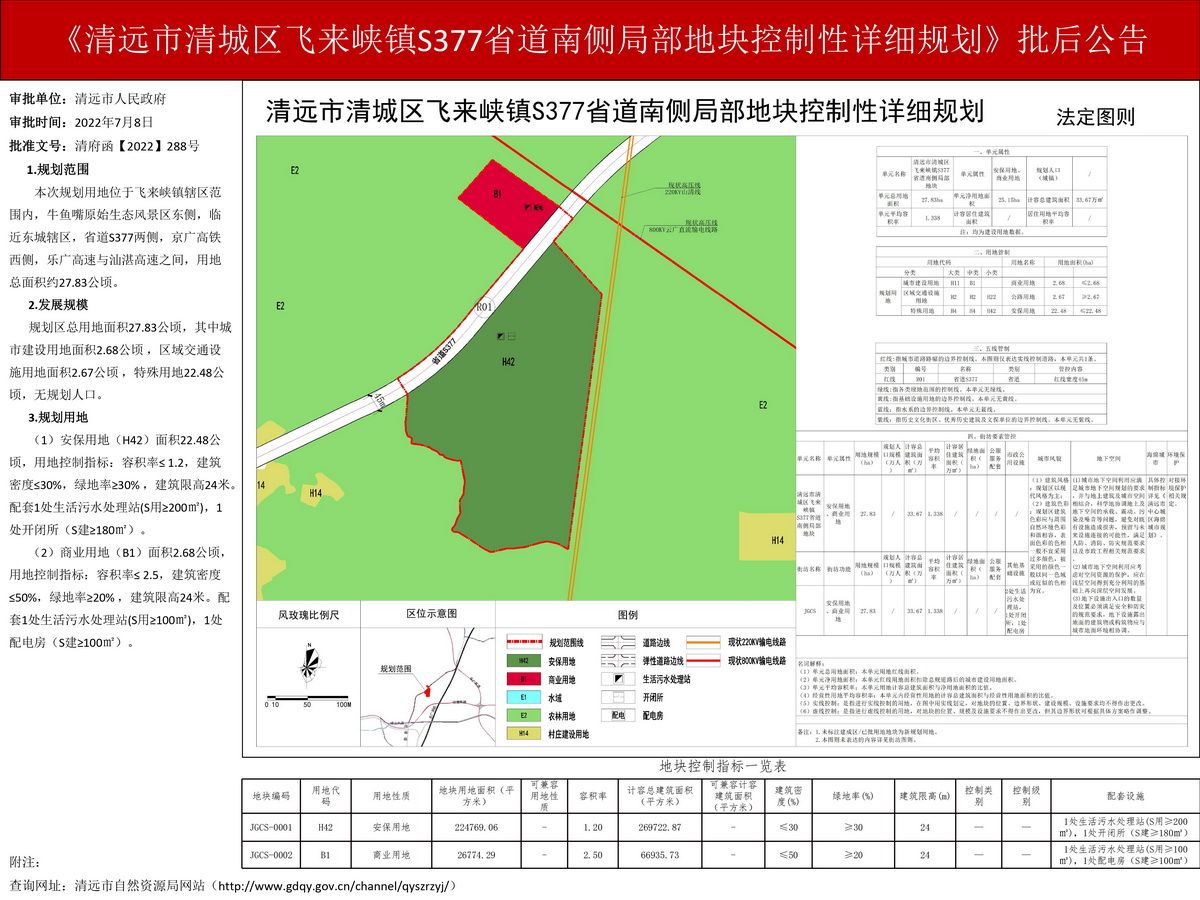 《清遠市清城區(qū)飛來峽鎮(zhèn)S377省道南側(cè)局部地塊控制性詳細規(guī)劃》批后公告--s.jpg