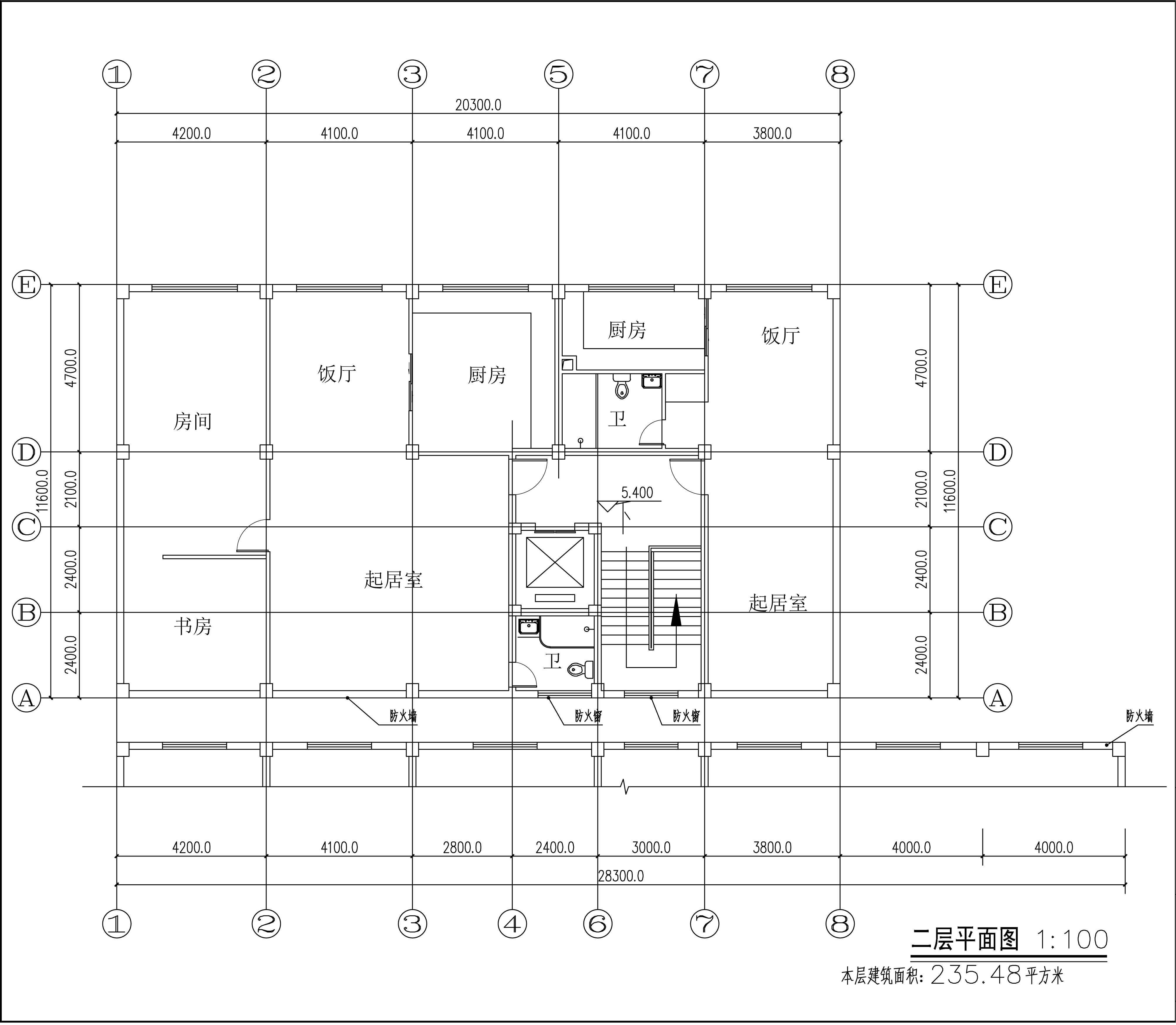 馮宅住宅樓項目-t3-Model-二層平面圖.jpg