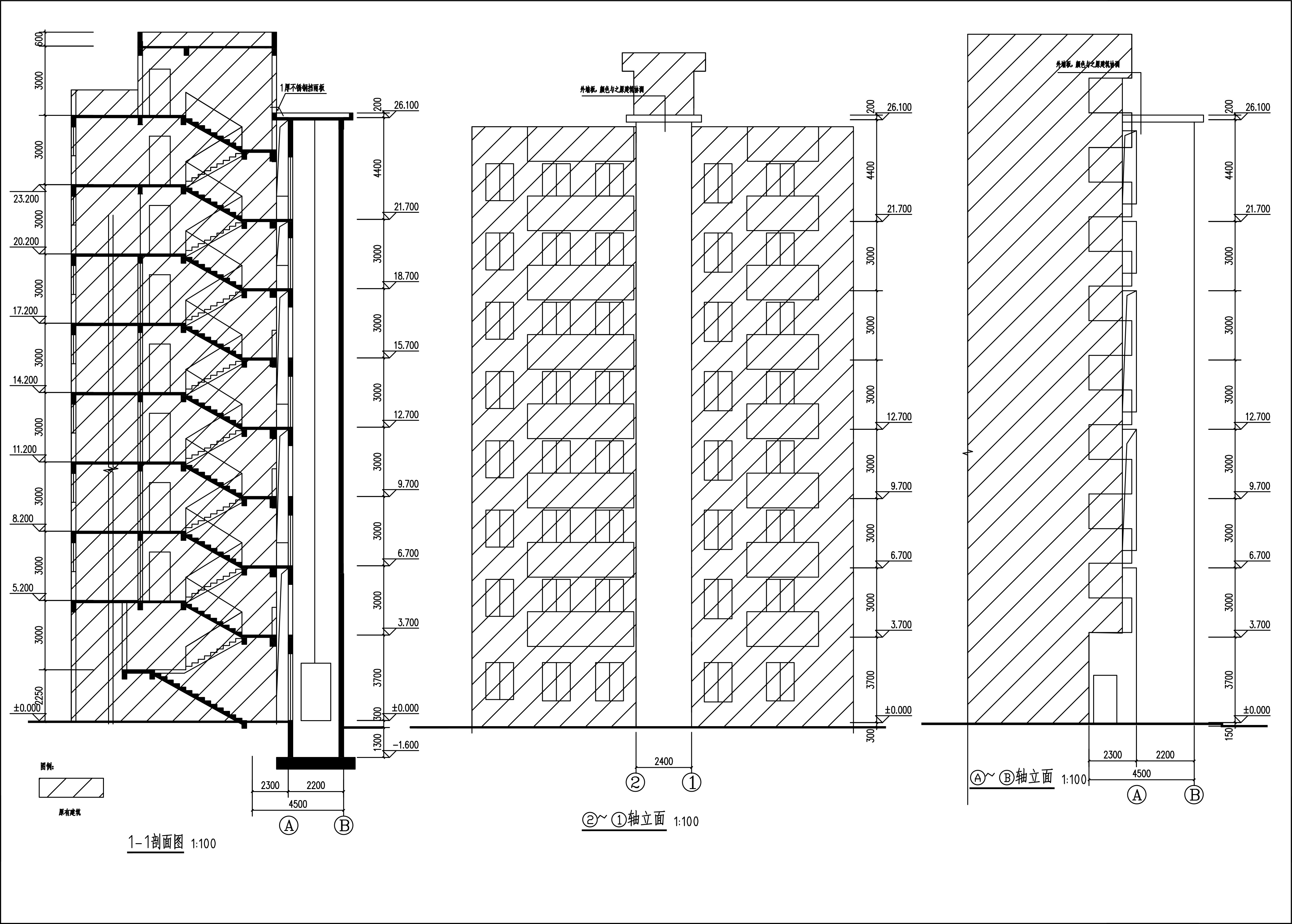 新城清遠(yuǎn)供電局宿舍電梯建筑圖_立面、剖面.jpg