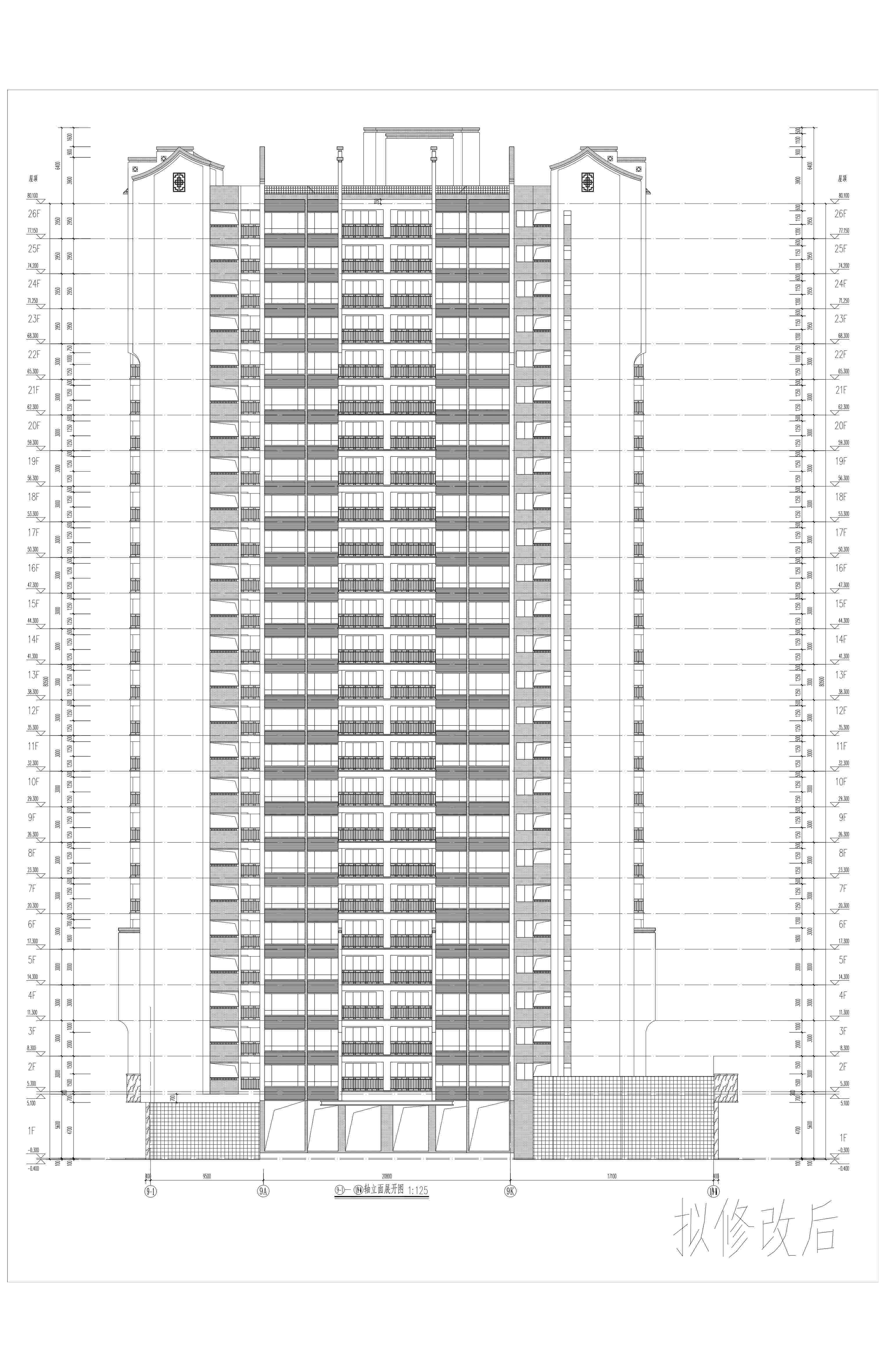 綠湖9#樓擬修改后軸立面2.jpg