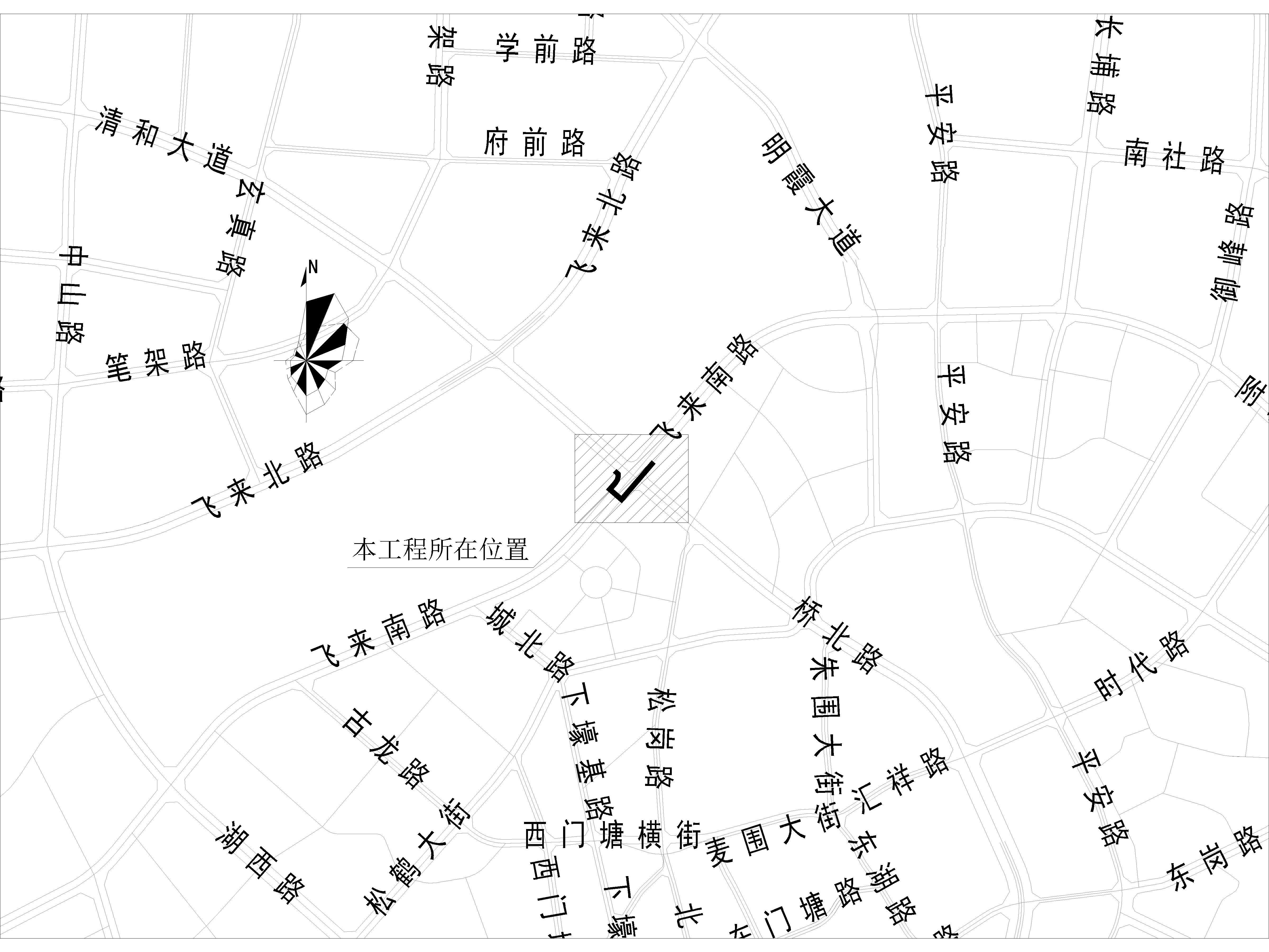 20230523清遠(yuǎn)市飛來(lái)南路連接橋北路市政中壓燃?xì)夤艿拦こ?報(bào)建(CCY)-布局1.jpg